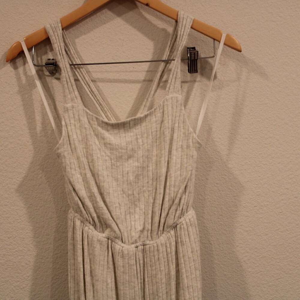 Emory Park size small oatmeal colored super soft ribbed jumpsuit wide leg